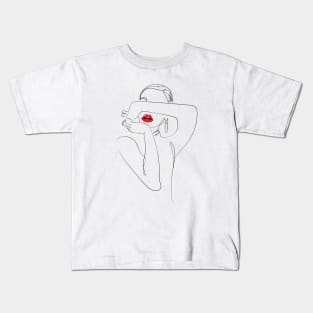 Women Red Lips Kisses Kids T-Shirt